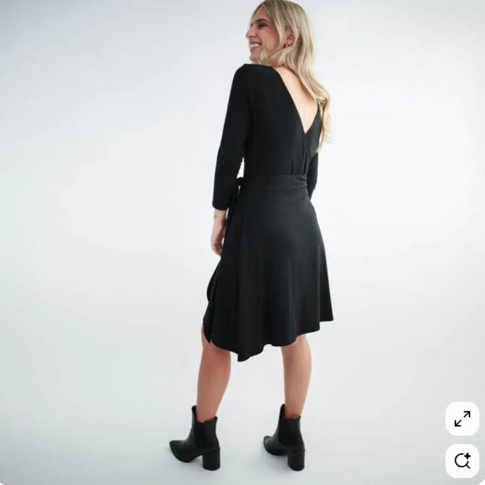 Encircled Breakaway Faux-Wrap Skirt in Black - Picture 2 of 7